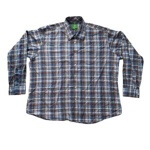 Forsyth of Canada Plaid Shirt Non‎ Iron Button Down Long Sleeve Men's Size 2XL